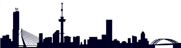 Silhouette of the Rotterdam skyline, used as the logo for the conference