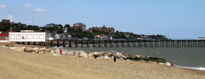 A view of Felixstowe beach and pier