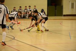 action shot from England Hockey's Boys U18 Super 6s Junior Club Championships, 2016