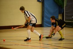 action shot from England Hockey's Boys U18 Super 6s Junior Club Championships, 2016