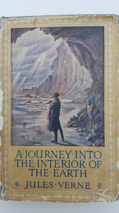 Fron tcover of an early edition of Jules Verne's A Journey To The Interior of the Earth