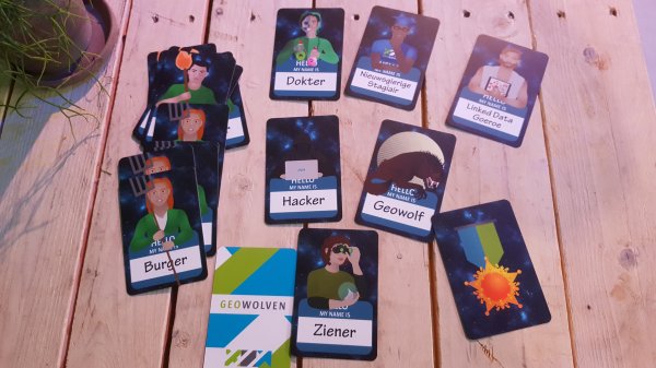 A set of Werewolf cards, customised for a Dutch geospatial audience