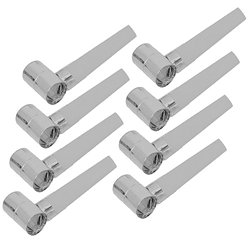 A set of silver party blowers