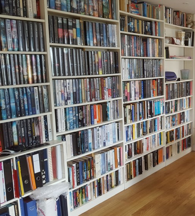 A large bookshelf